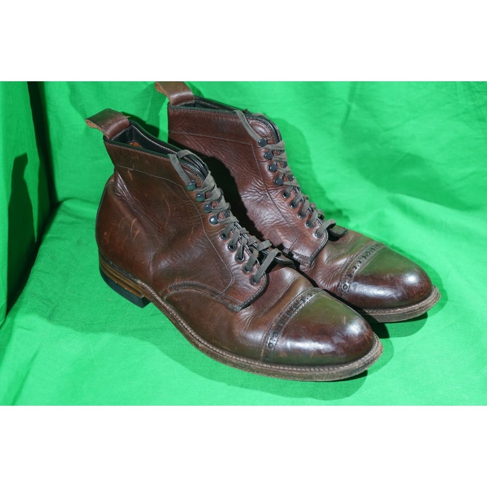 Alden A3904H Burgundy Brown Chromexcel Perforated Cap Toe Boot Mens US 8
